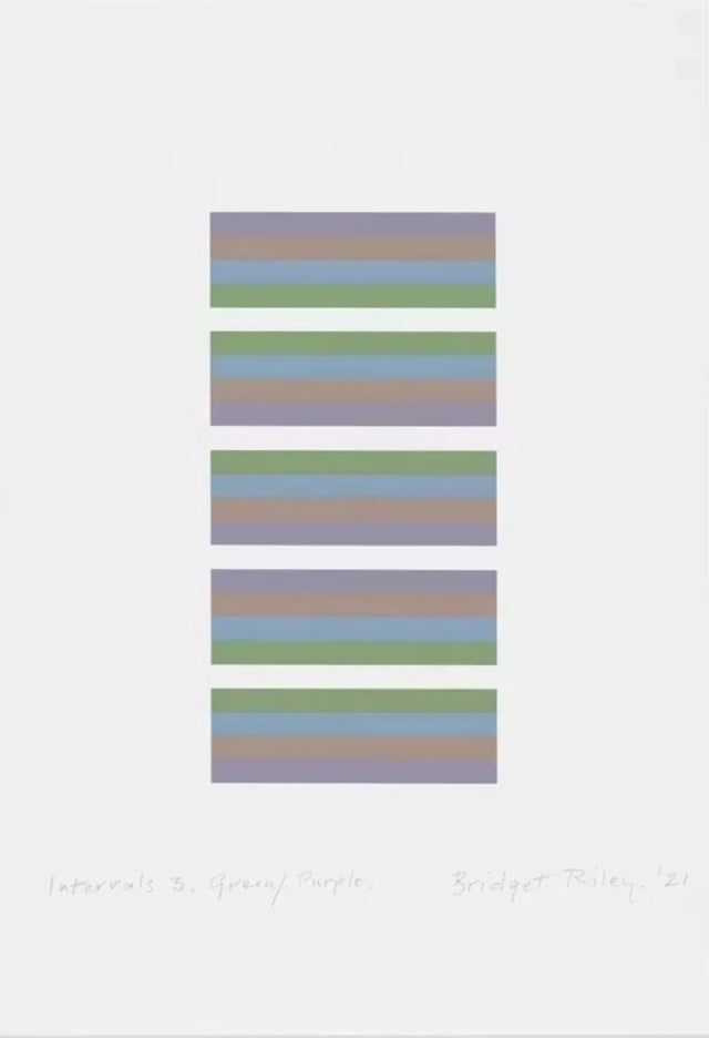 Bridget Riley: Intervals 3 (Green / Purple) , 2021