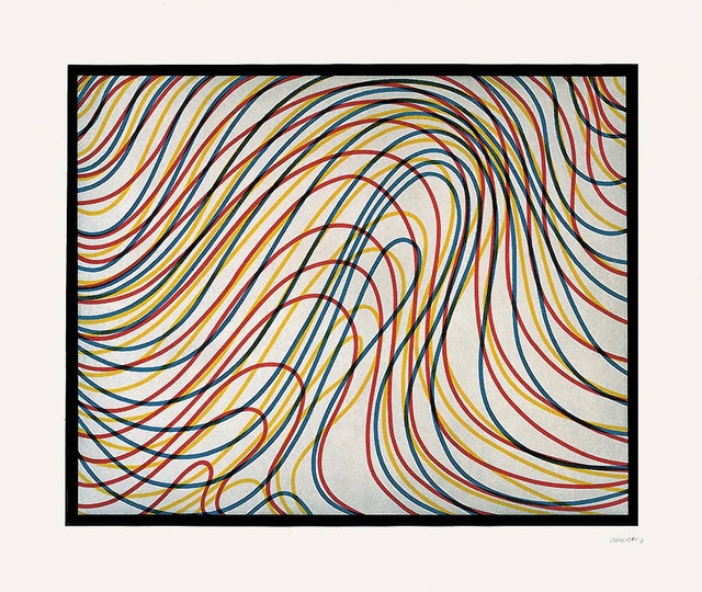 Sol LeWitt: Wavy Lines with Black Border, 1997