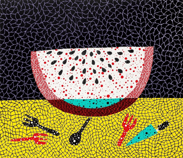 Yayoi Kusama: Watermelon and Fork, 1989