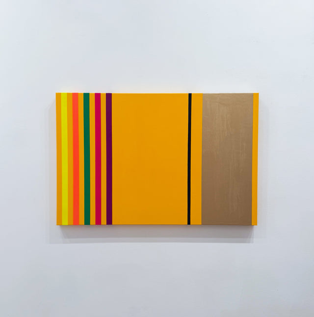 Osvaldo Mariscotti: Untitled (Black and Gold over Yellow), 2025