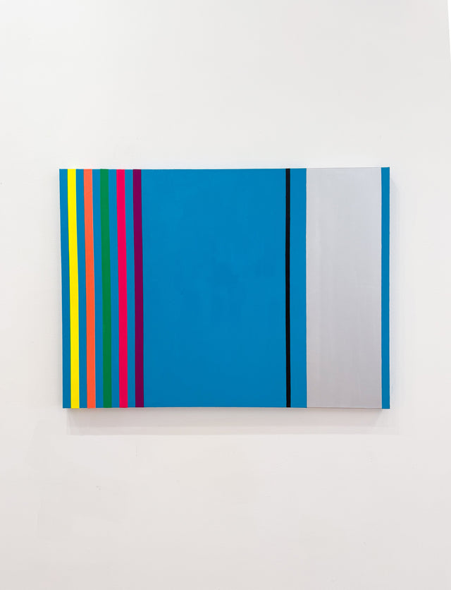 Osvaldo Mariscotti: Untitled (Black and Silver over Turquoise), 2025