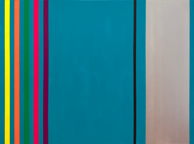 Osvaldo Mariscotti: Untitled (Black and Silver over Turquoise), 2025