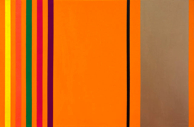 Osvaldo Mariscotti: Untitled (Black and Gold over Light Orange), 2025