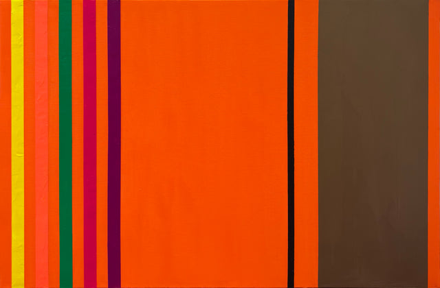 Osvaldo Mariscotti: Untitled (Black and Bronze over Dark Orange), 2025